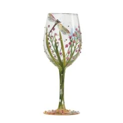 “Dragonfly Summer” Hand Painted Wine Glass Gift(Wine Glass Dragonfly) -Glassware Store 4053099 3