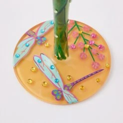 “Dragonfly Summer” Hand Painted Wine Glass Gift(Wine Glass Dragonfly) -Glassware Store 4053099 5