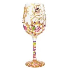 Queen For A Day Hand Painted Wine Glass, 15 Oz.(Wine Glass Queen For A Day)