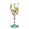 “Butterflies” Hand Painted Wine Glass, 15 Oz.(Wine Glass Butterflies)