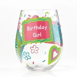 Birthday Girl Hand Painted Stemless Wine Glass, 20 Oz.(Stemless Glass Birthday Girl) 8 Birthday Girl Hand Painted Stemless Wine Glass, 20 Oz.(Stemless Glass Birthday Girl) -Glassware Store 4057323 2