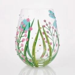Dragonfly Hand Painted Stemless Wine Glass, 20 Oz.(Stemless Glass Dragonfly) -Glassware Store 6000226 4