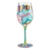 Happy Retirement Blown Glass Wine Glass, 15 Oz.(Wine Glass Happy Retirement 1)