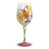 Wine In The Garden Hand-Painted Artisan Wine Glass, 15 Oz.(Wine In The Garden Hand Painted Artisan Wine Glass 15 Oz)