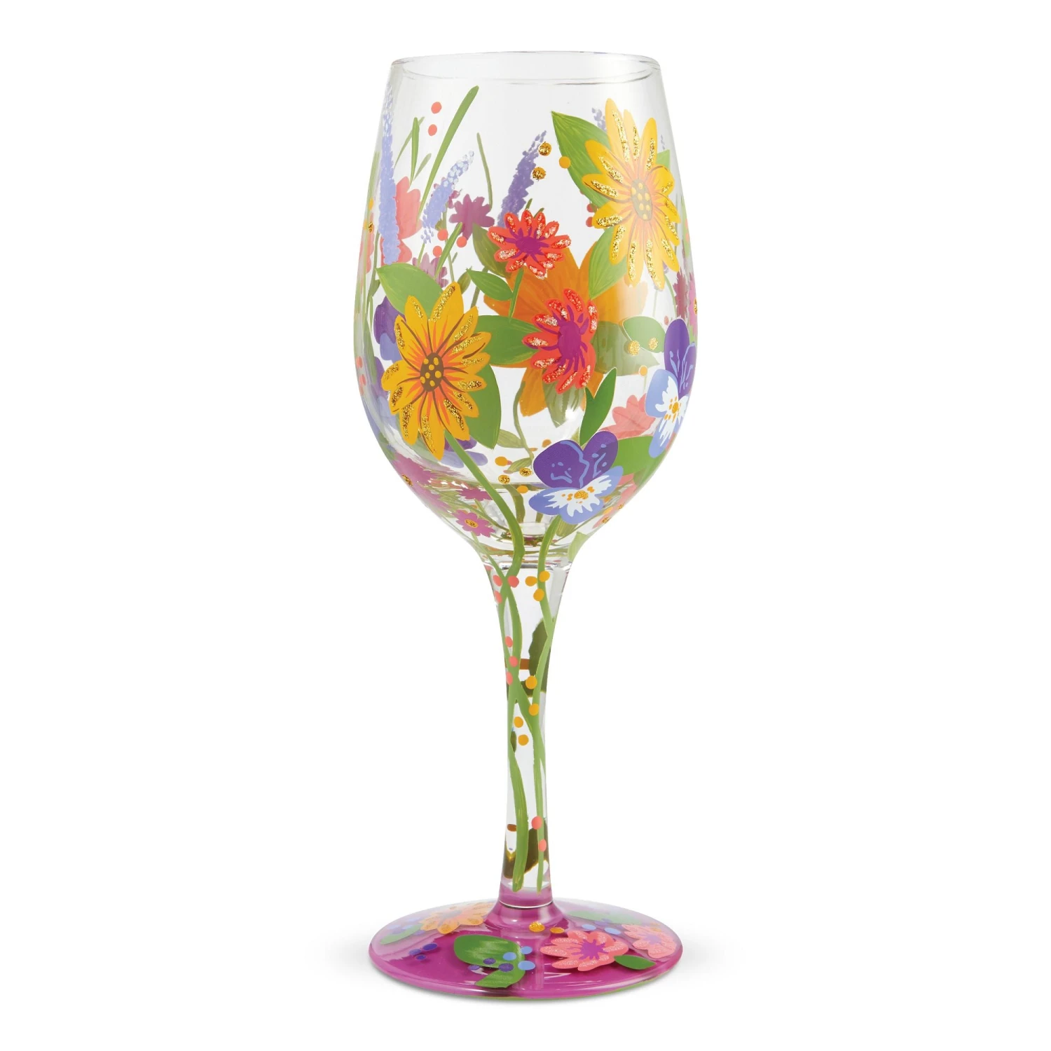 Wine In The Garden Hand-Painted Artisan Wine Glass, 15 Oz.(Wine In The Garden Hand Painted Artisan Wine Glass 15 Oz) 1 Wine In The Garden Hand-Painted Artisan Wine Glass, 15 Oz.(Wine In The Garden Hand Painted Artisan Wine Glass 15 Oz)
