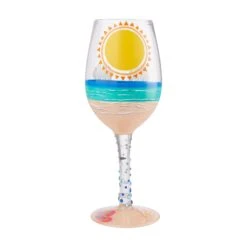 Sun On The Beach Hand-Painted Artisan Wine Glass, 15 Oz.(Sun On The Beach Hand Painted Artisan Wine Glass 15 Oz) -Glassware Store 6009213 2