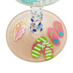 Sun On The Beach Hand-Painted Artisan Wine Glass, 15 Oz.(Sun On The Beach Hand Painted Artisan Wine Glass 15 Oz) -Glassware Store 6009213 3