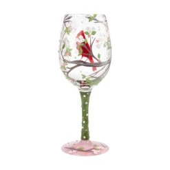 Cardinal Beauty Hand-Painted Artisan Wine Glass, 15 Oz.(Cardinal Beauty Hand Painted Artisan Wine Glass 15 Oz) -Glassware Store 6009225 2