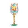 "Happy 21st Birthday" Hand-Painted Wine Glass, 15 Oz.(Happy 21st Birthday Hand Painted Wine Glass 15 Oz)
