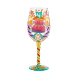 "Happy 21st Birthday" Hand-Painted Wine Glass, 15 Oz.(Happy 21st Birthday Hand Painted Wine Glass 15 Oz) -Glassware Store 6010248 2