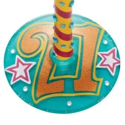 "Happy 21st Birthday" Hand-Painted Wine Glass, 15 Oz.(Happy 21st Birthday Hand Painted Wine Glass 15 Oz) -Glassware Store 6010248 3