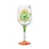 "Happy 60th Birthday" Hand-Painted Wine Glass, 15 Oz.(Happy 60th Birthday Hand Painted Wine Glass 15 Oz)