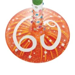 "Happy 60th Birthday" Hand-Painted Wine Glass, 15 Oz.(Happy 60th Birthday Hand Painted Wine Glass 15 Oz) -Glassware Store 6010653 5