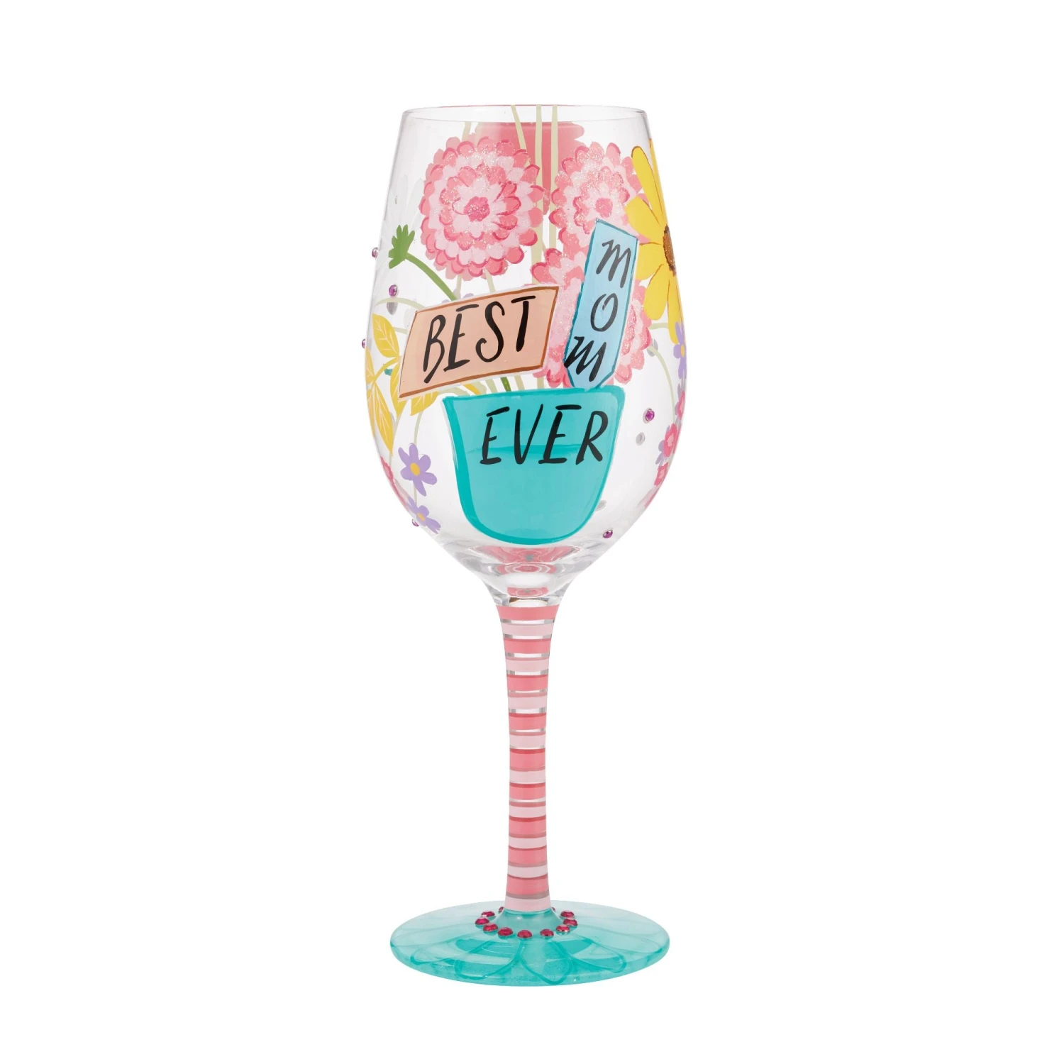 "Best Mom Ever" Hand-Painted Wine Glass, 15 Oz.(Best Mom Ever Hand Painted Wine Glass 15 Oz) 1 "Best Mom Ever" Hand-Painted Wine Glass, 15 Oz.(Best Mom Ever Hand Painted Wine Glass 15 Oz)