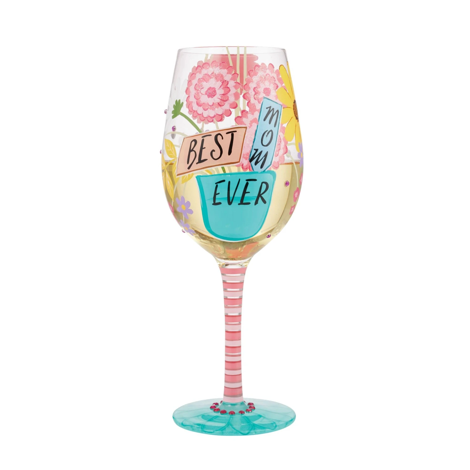 "Best Mom Ever" Hand-Painted Wine Glass, 15 Oz.(Best Mom Ever Hand Painted Wine Glass 15 Oz) 2 "Best Mom Ever" Hand-Painted Wine Glass, 15 Oz.(Best Mom Ever Hand Painted Wine Glass 15 Oz) - Image 2