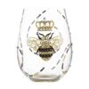 "Queen Bee" Hand-PaintedStemless Wine Glass, 20 Oz.(Queen Bee Hand Painted Stemless Wine Glass 20 Oz)
