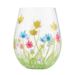 "Field Of Dreams" Hand-PaintedStemless Wine Glass, 20 Oz.(Field Of Dreams Hand Painted Stemless Wine Glass 20 Oz)