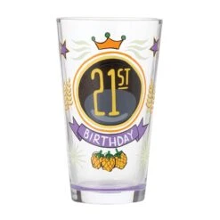 21st Birthday Hand-Painted Beer Glass, 16 Oz.(21st Birthday Hand Painted Beer Glass 16 Oz)