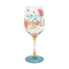 Best Besties Ever Hand-Painted Wine Glass, 15 Oz.(Best Besties Ever Hand Painted Wine Glass 15 Oz)