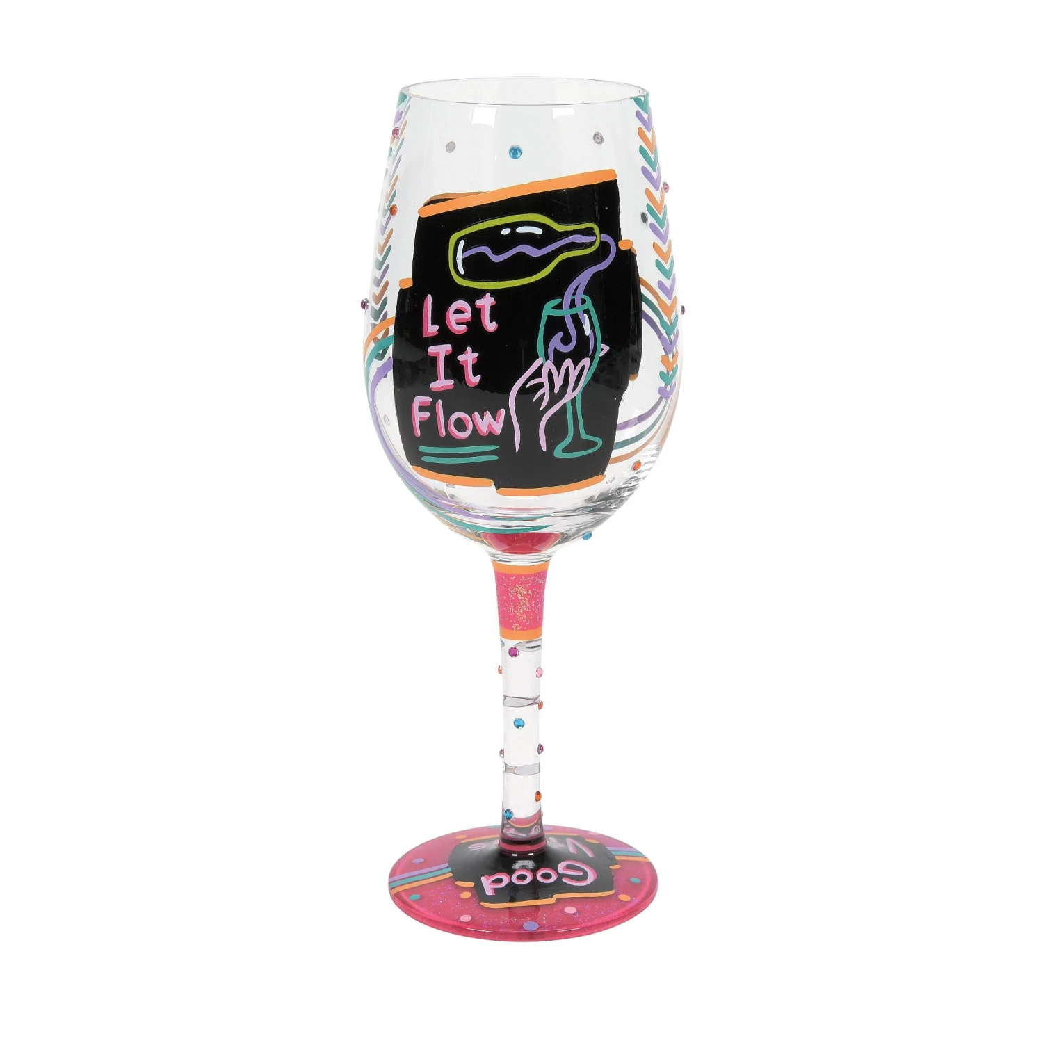 Happy Hour Hand-Painted Wine Glass, 15 Oz.(Happy Hour Hand Painted Wine Glass 15 Oz) 2 Happy Hour Hand-Painted Wine Glass, 15 Oz.(Happy Hour Hand Painted Wine Glass 15 Oz) - Image 2