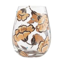Jungle Beauty Hand-Painted Stemless Wine Glass, 20 Oz.(Jungle Beauty Hand Painted Stemless Wine Glass 20 Oz)