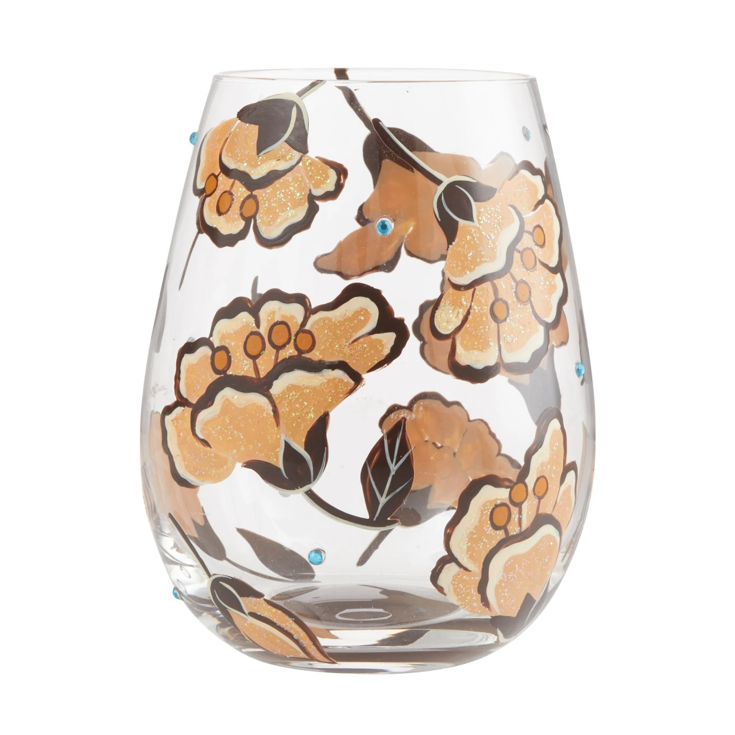 Jungle Beauty Hand-Painted Stemless Wine Glass, 20 Oz.(Jungle Beauty Hand Painted Stemless Wine Glass 20 Oz) 1 Jungle Beauty Hand-Painted Stemless Wine Glass, 20 Oz.(Jungle Beauty Hand Painted Stemless Wine Glass 20 Oz)