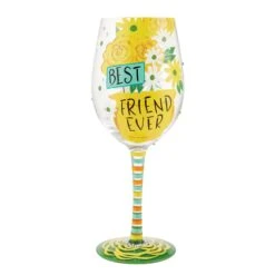 Best Friend Ever Hand Painted Wine Glass(Best Friend Ever Hand Painted Wine Glass)