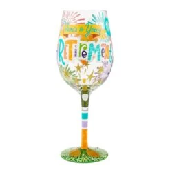 Here's To Your Retirement Hand Painted Wine Glass(Heres To Your Retirement Hand Painted Wine Glass)