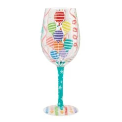 Happy Birthday Blast Hand Painted Wine Glass(Happy Birthday Blast Hand Painted Wine Glass) -Glassware Store 6014181 2
