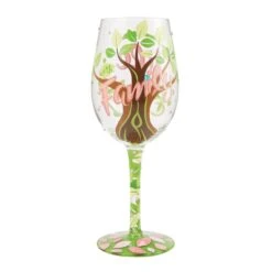 Life With Family Hand Painted Wine Glass(Life With Family Hand Painted Wine Glass) -Glassware Store 6014185 2