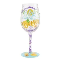 Life With Friends Hand Painted Wine Glass(Life With Friends Hand Painted Wine Glass)