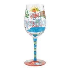 Life On Vacation Hand Painted Wine Glass(Life On Vacation Hand Painted Wine Glass) -Glassware Store 6014188 2