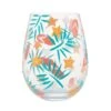 Beachful Bliss Hand Painted Stemless Wine Glass(Beachful Bliss Hand Painted Stemless Wine Glass)