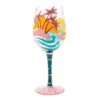 Tropical Getaway Hand Painted Wine Glass(Tropical Getaway Hand Painted Wine Glass)