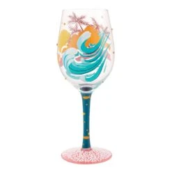 Tropical Getaway Hand Painted Wine Glass(Tropical Getaway Hand Painted Wine Glass) -Glassware Store 6014770 3