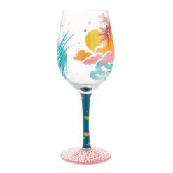 Tropical Getaway Hand Painted Wine Glass(Tropical Getaway Hand Painted Wine Glass) -Glassware Store 6014770 4