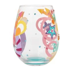 Happy 21st Birthday Hand Painted Stemless Wine Glass(Happy 21st Birthday Hand Painted Stemless Wine Glass) -Glassware Store 6015279 4