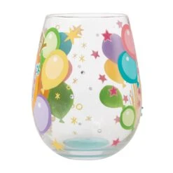 Happy 30th Birthday Hand Painted Stemless Wine Glass(Happy 30th Birthday Hand Painted Stemless Wine Glass) -Glassware Store 6015280 2