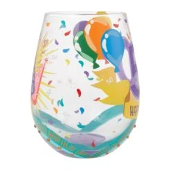 Happy 50th Birthday Hand Painted Stemless Wine Glass(Happy 50th Birthday Hand Painted Stemless Wine Glass) -Glassware Store 6015282 4