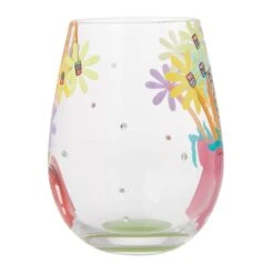 Best Teacher Ever Hand Painted Stemless Wine Glass(Best Teacher Ever Hand Painted Stemless Wine Glass) -Glassware Store 6015287 4