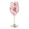 Pretty As A Peony Hand Painted Wine Glass(Pretty As A Peony Hand Painted Wine Glass)