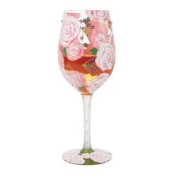 Pretty As A Peony Hand Painted Wine Glass(Pretty As A Peony Hand Painted Wine Glass) -Glassware Store 6015413 1