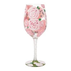 Pretty As A Peony Hand Painted Wine Glass(Pretty As A Peony Hand Painted Wine Glass) -Glassware Store 6015413 3