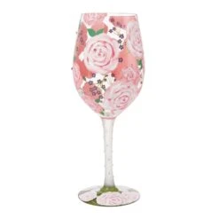 Pretty As A Peony Hand Painted Wine Glass(Pretty As A Peony Hand Painted Wine Glass) -Glassware Store 6015413 4