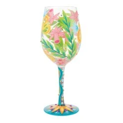 Fashion Florals Hand Painted Wine Glass(Fashion Florals Hand Painted Wine Glass)