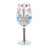 Nautical Hand Painted Wine Glass(Nautical Hand Painted Wine Glass)