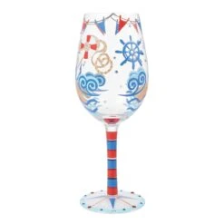 Nautical Hand Painted Wine Glass(Nautical Hand Painted Wine Glass) -Glassware Store 6015415 2
