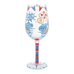 Nautical Hand Painted Wine Glass(Nautical Hand Painted Wine Glass) -Glassware Store 6015415 4