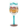 Reindeer Games Hand Painted Wine Glass(Reindeer Games Hand Painted Wine Glass)