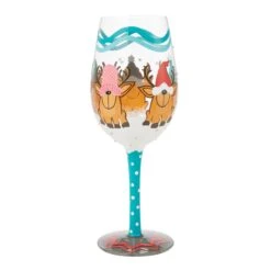 Reindeer Games Hand Painted Wine Glass(Reindeer Games Hand Painted Wine Glass) -Glassware Store 6015420 3